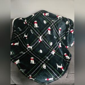 PINK Plaid Dog Print Blanket